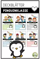 Vorschau - Arbeitsblätter - Deckblätter Pinguinklasse – Schnellhefter & Vorlagen für Grundschule - Deckblatt
