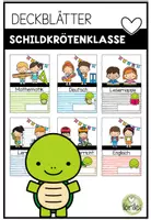 Vorschau - Poster - Deckblätter Schildkrötenklasse – Schnellhefter & Vorlagen für Grundschule - Deckblatt