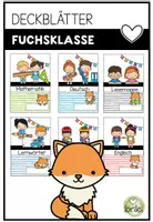 Vorschau - Arbeitsblätter - Deckblätter Fuchsklasse – Schnellhefter & Vorlagen für Grundschule - Deckblatt