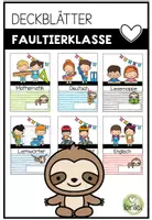 Vorschau - Präsentationen/Tafelbilder - Deckblätter Faultierklasse – Schnellhefter & Vorlagen für Grundschule - Deckblatt