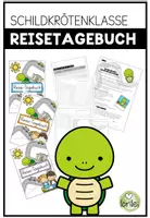 Vorschau - Arbeitsblätter - Reisetagebuch Schildkrötenklasse (Klassenmaskottchen) - Reise - Deckblatt