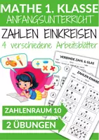 Vorschau - Arbeitsblätter - Zahlen einkreisen Arbeitsblatt (1. Klasse Mathematik Grundschule) Zahlenraum 10 - Deckblatt