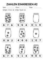 Vorschau - Arbeitsblätter - Zahlen einkreisen Arbeitsblatt (1. Klasse Mathematik Grundschule) Zahlenraum 10 - Seite 2