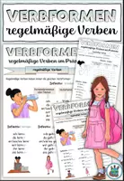Vorschau - Arbeitsblätter - Merkeintrag Verbformen "regelmäßige Verben" DaZ / DaF / Deutschland - Deckblatt