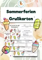 Vorschau - Anderer Materialtyp - 🍦🍨🌈 Feriengruß und Wertschätzung zum Zeugnis Sommerferien Ferien Osterferien🍦🍨 - Deckblatt