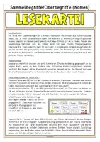 Vorschau - Arbeitsblätter - Oberbegriffe, Sammelbegriffe (Lesekartei) - Seite 1