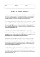 Vorschau - Arbeitsblätter - Kochen - ein Hobby für Jugendliche - Deckblatt