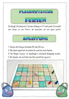 Vorschau - Unterrichtsreihen - Brettspiel : Plaudertasche - Ferien - Gesprächsanlässe schaffen - Seite 1