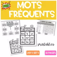 Vorschau - Arbeitsblätter - Jeux pour les Mots fréquents LIST 1 SET 1 - Deckblatt