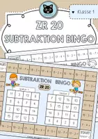 Vorschau - Stationenlernen - Bingo Subtraktion | ZR 20 | Mathe Klasse 1 - Deckblatt