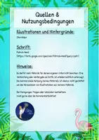 Vorschau - Mal- und Bastelvorlagen - Flamingoklasse - Tischfarben und Tischnummern - Seite 1