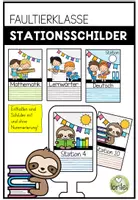 Vorschau - Poster - Stationsschilder für Stehrahmen – Stationenbetrieb - Faultierklasse - Deckblatt