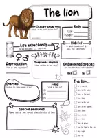 Vorschau - Arbeitsblätter - The Lion Profile Fact Sheet (English) - Seite 1