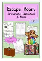 Vorschau - Arbeitsblätter - Escape Room: Sommerliches Kopfrechnen 2.Klasse - Deckblatt