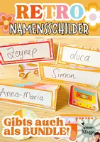 Vorschau - Poster - Back to School Namensschilder / Klassenraum Deko in RETRO/ Classroom Management - Deckblatt