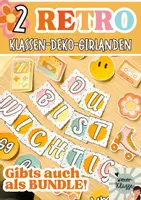 Vorschau - Poster - Motivation - Wimpelkette / Klassenraum Deko in RETRO - Deckblatt