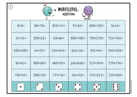 Vorschau - Arbeitsblätter - Addition: Würfelspiel für die 3. / 4. Klasse der Grundschule (Mathematik) - Seite 2