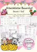 Vorschau - Arbeitsblätter - Deutsch/ DaZ / SU - Auf dem Bauernhof - Arbeitsblätter, Sprachförderung, Lerntheke - Deckblatt