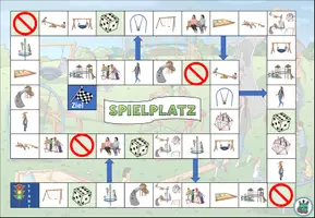 Vorschau - Spiele - Brettspiel / Spielplan "Auf dem Spielplatz" 2-fach differenziert DaZ / DaF / Deutsch - Seite 1
