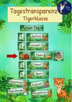 Vorschau - Mal- und Bastelvorlagen - Tigerklasse - Tagestransparenz (Stundenplan) - Deckblatt