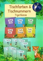 Vorschau - Mal- und Bastelvorlagen - Tigerklasse - Tischfarben und Tischnummern - Deckblatt