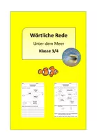 Vorschau - Arbeitsblätter - Wörtliche Rede: Sommerliche Wiederholung - Deckblatt