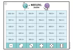 Vorschau - Arbeitsblätter - Division: Würfelspiel für die 3. / 4. Klasse der Grundschule (Mathematik) - Seite 2