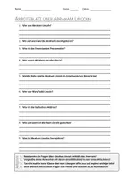 Vorschau - Arbeitsblätter - AB mit Fragen zum Thema "Abraham Lincoln" + Lösungsblatt + Infografik - Deckblatt
