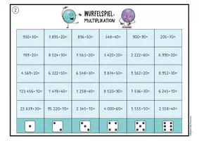 Vorschau - Arbeitsblätter - Multiplikation: Würfelspiel für die 3. / 4. Klasse der Grundschule (Mathematik) - Seite 3