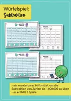 Vorschau - Arbeitsblätter - Subtraktion: Würfelspiel für die 3. / 4. Klasse der Grundschule (Mathematik) - Seite 1