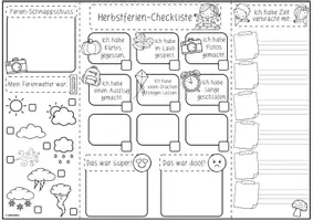 Vorschau - Stundenentwürfe - Meine Herbstferien | Mini-Lapbook | Bastelvorlage - Seite 1