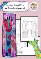 Vorschau - Stundenentwürfe - Lustige Giraffen im Kunstunterricht, Kunstexperiment mit Kerzen malen - Deckblatt