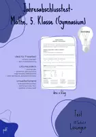 Vorschau - Arbeitsblätter - Jahresabschlusstest: Mathe, 5. Klasse Gymnasium (+Lös. & Feedbackbogen) - Deckblatt