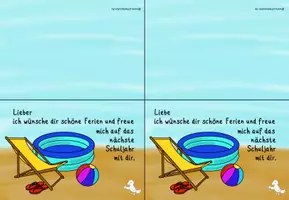 Vorschau - Anderer Materialtyp - Feriengruß Sommerferien Karte, Ferien, Grundschule - Seite 3