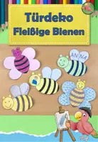 Vorschau - Mal- und Bastelvorlagen - Kunst Grundschule Türdeko Bienen, Klassenzimmer gestalten - Deckblatt