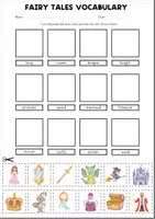 Aperçu - Feuilles d'exercices - Fairy Tales Vocabulary Cut&Glue Worksheet - Page 1