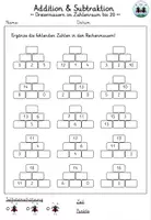 Vorschau - Arbeitsblätter - Rechenmauern - Addition & Subtraktion | Zahlenraum bis 20 | Dreiermauern - Seite 2