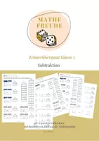 Vorschau - Arbeitsblätter - Zehnerübergang Subtraktion Klasse 1 - Deckblatt