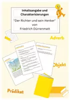 Vorschau - Arbeitsblätter - Inhaltsangabe & Charakterisierungen - "Der Richter und sein Henker" von Friedrich Dürrenmatt - Deckblatt