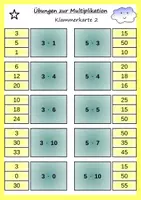 Vorschau - Aufgabenkarten - Klammerkarten zur Multiplikation (3-fach differenziert) - Seite 2