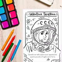 anteprima - Materiale per pittura e bricolage - Viaggio Spaziale con le Donne Coraggiose: Pagine da Colorare per Piccoli Esploratori! - Pagina 3