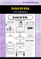 Vorschau - Arbeitsblätter - Interprète Fiche signalétique (français) - Deckblatt