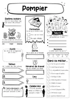 Vorschau - Arbeitsblätter - Pompier Fiche signalétique (français) - Seite 1
