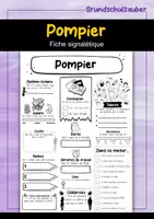 Vorschau - Arbeitsblätter - Pompier Fiche signalétique (français) - Deckblatt
