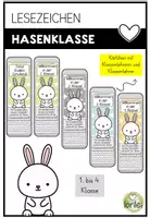 Vorschau - Poster - Lesezeichen - Hasenklasse - Geschenk zum Schulbeginn - Deckblatt