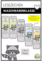 Vorschau - Poster - Lesezeichen - Waschbärenklasse - Geschenk zum Schulstart - Deckblatt