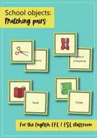 Vista previa - Juegos / Gamificación - School objects / Útiles escolares: Matching Pairs Game | Juego de Memory (inglés) - página 1