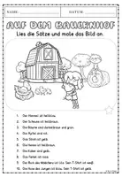 Vorschau - Arbeitsblätter - Lese-Mal-Bild Sommer "Auf dem Bauernhof" - differenziert - Seite 2
