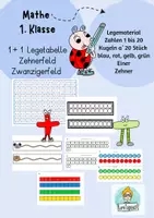 Vorschau - Arbeitsblätter - Mathe 1.Klasse. 1 + 1 Tabelle ZR 20, Zehnerfeld, Zwanzigerfeld plus Legematerial zum ausschneiden. - Deckblatt