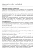 Vorschau - Arbeitsblätter - Wissenschaft im antiken Griechenland (Infotext und Übungen) - Seite 1